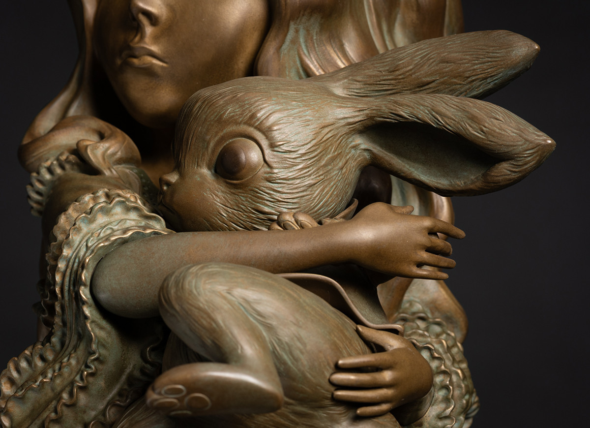 Alice - lapin - bronze - horizontal