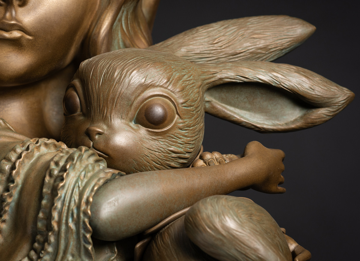 Alice - lapin - bronze - horizontal
