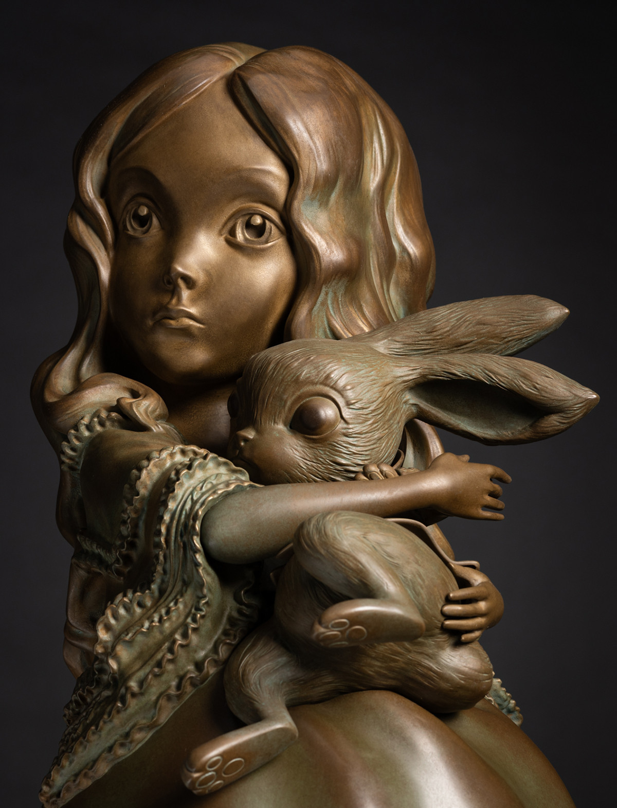 Alice - lapin - bronze - vertical