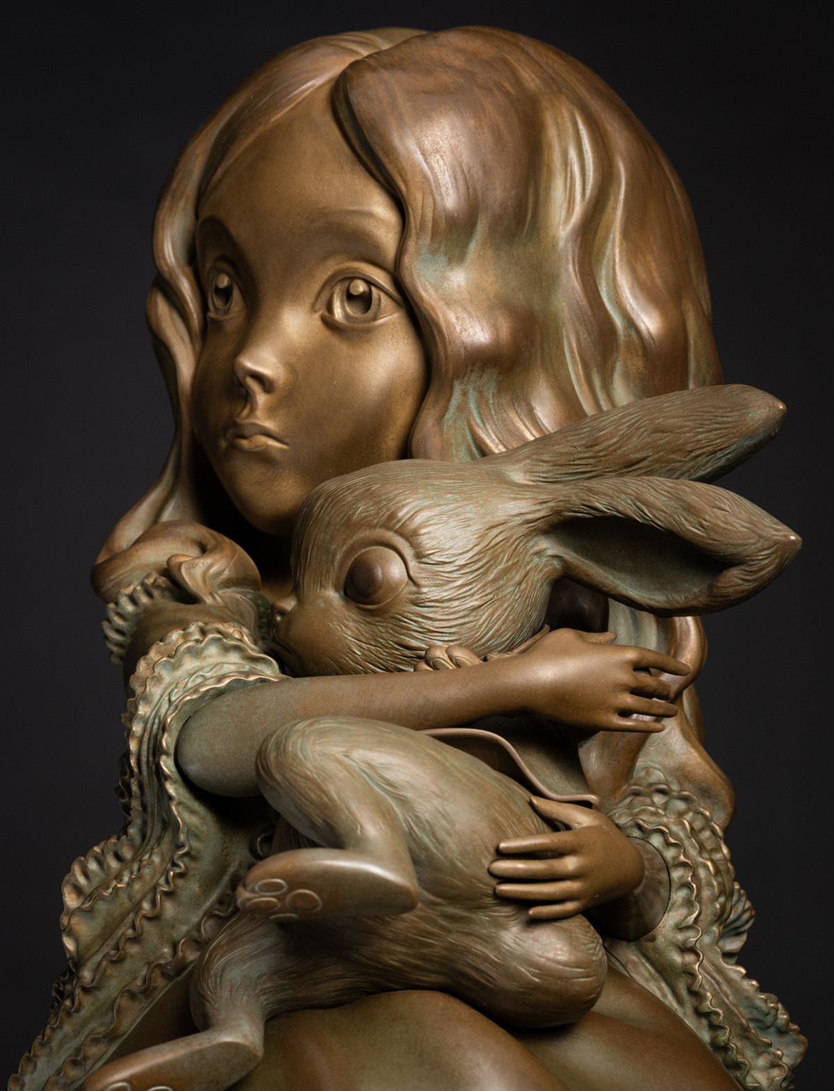 Alice - lapin - bronze - vertical