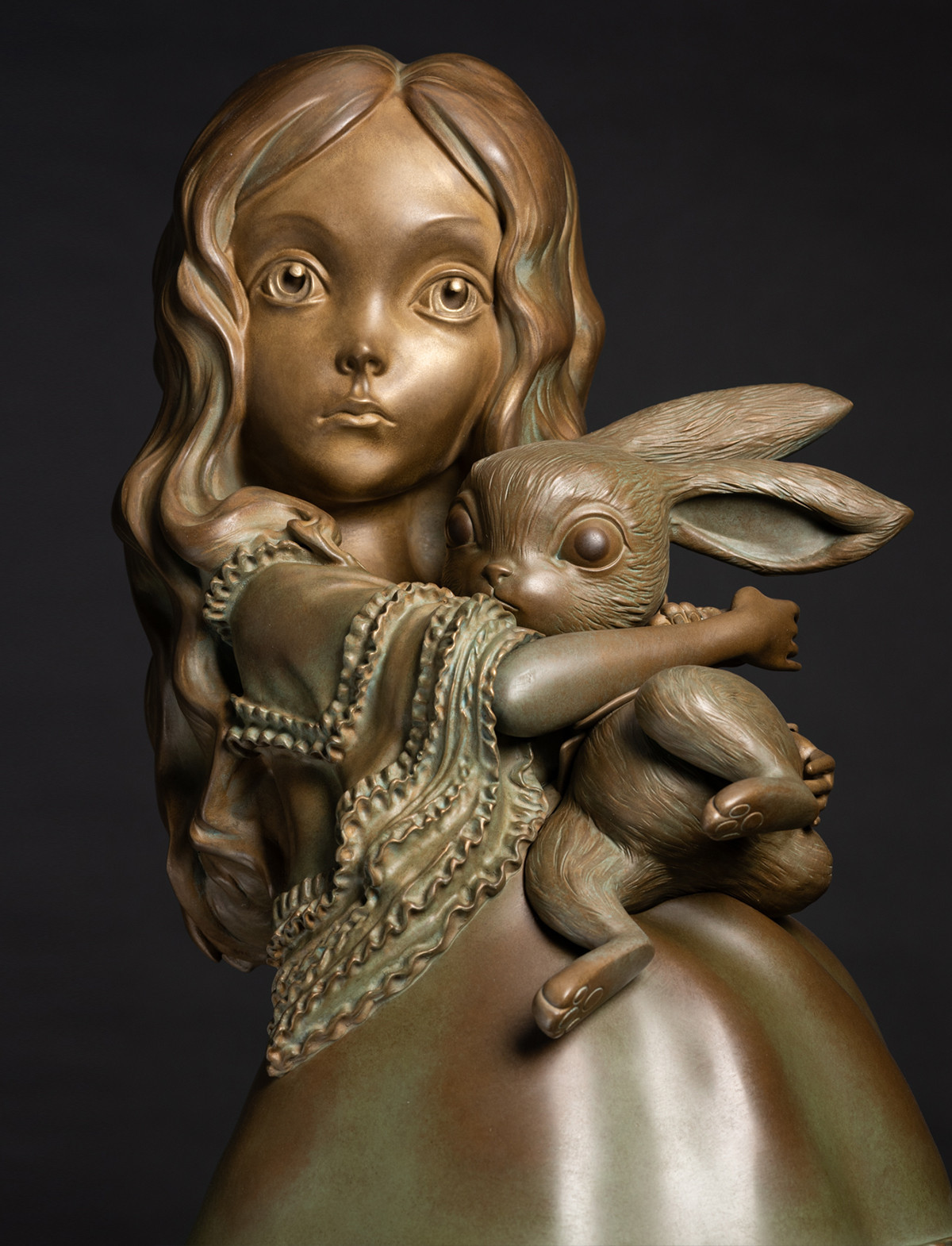 Alice - lapin - bronze - vertical